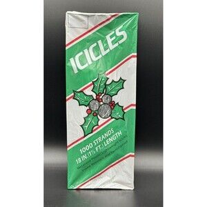 Vintage Christmas Icicles 1000 Strands Silver Tinsel 18 in‎ Metalized Plastic